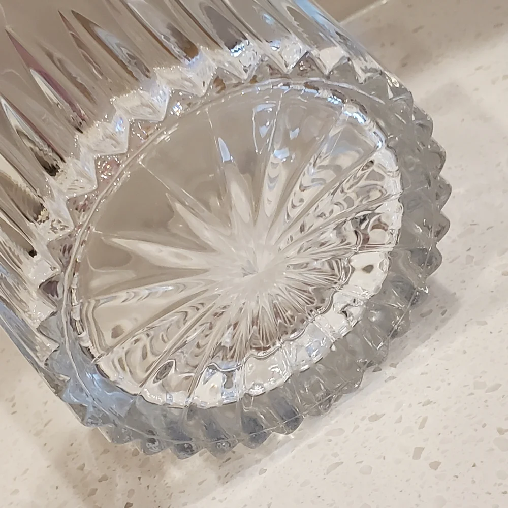 Vintage MCM, Ice Bucket + 5 Federal Glass Shotglasses, Fluted, EUC